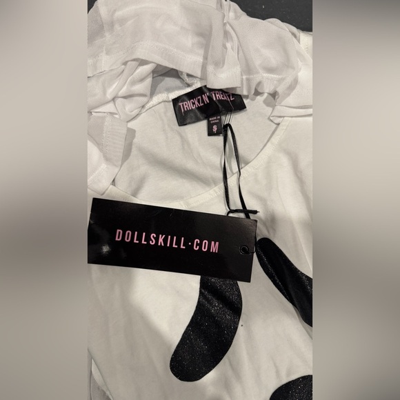 Dolls Kill White Top with Black Accents - Picture 2 of 3
